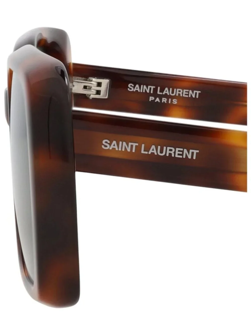 New Saint Laurent Women's Sunglasses Square Rectangle Acetate Frame Havana Green